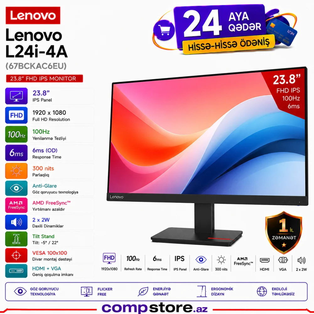 Lenovo L24i-4A (67BCKAC6EU) Monitor