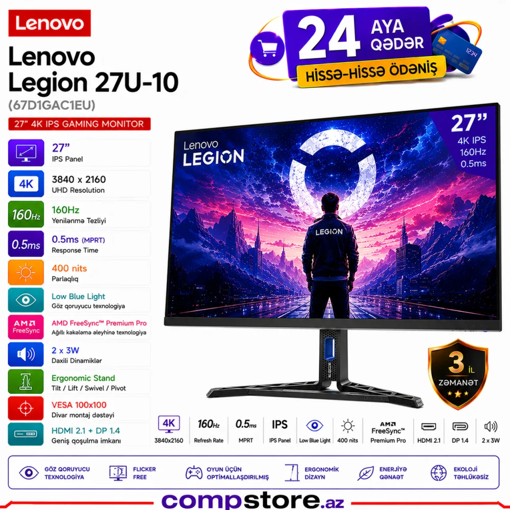 Lenovo Legion 27U-10 (67D1GAC1EU) Gaming Monitor