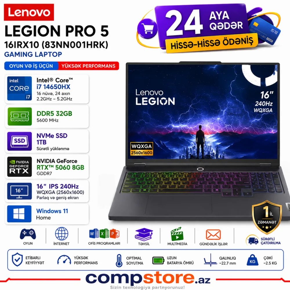 Lenovo Legion Pro 5 16IRX10 (83NN001HRK) Gaming Laptop