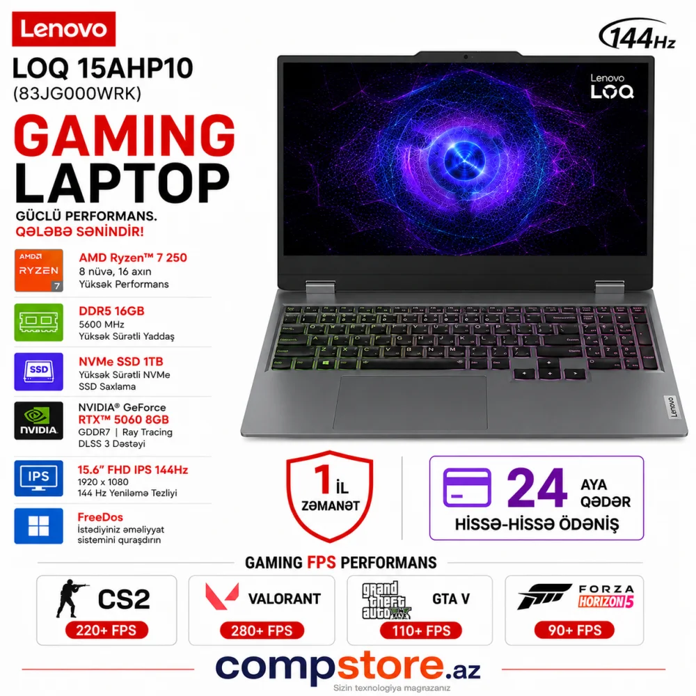 Lenovo LOQ 15AHP10 (83JG000WRK) Gaming Laptop