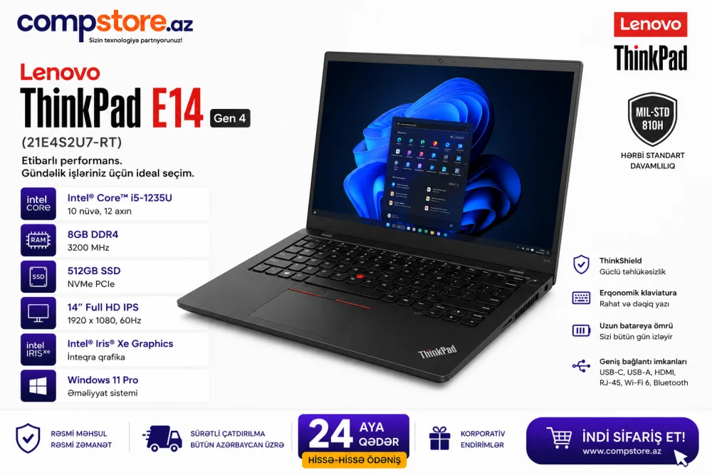 Lenovo ThinkPad E14 Gen 4 (21E4S2U7-RT) Laptop