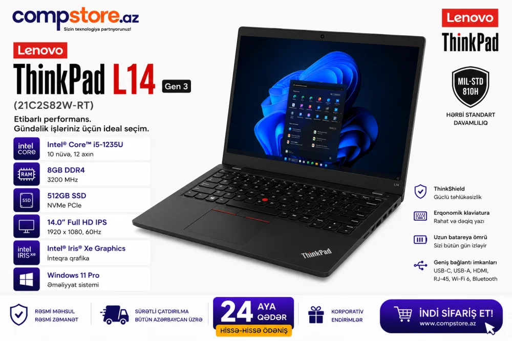 Lenovo ThinkPad L14 Gen 3 (21C2S82W-RT) Laptop