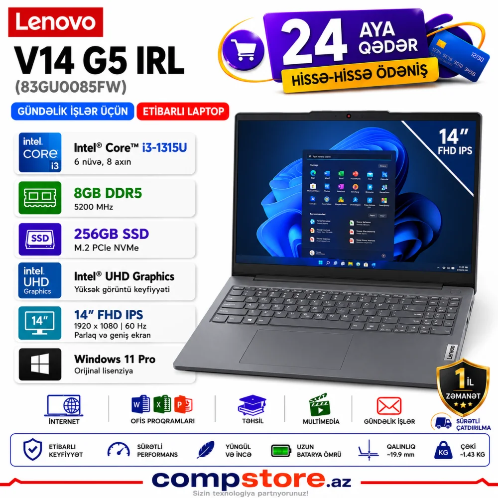 Lenovo V14 G5 IRL (83GU0085FW) Laptop