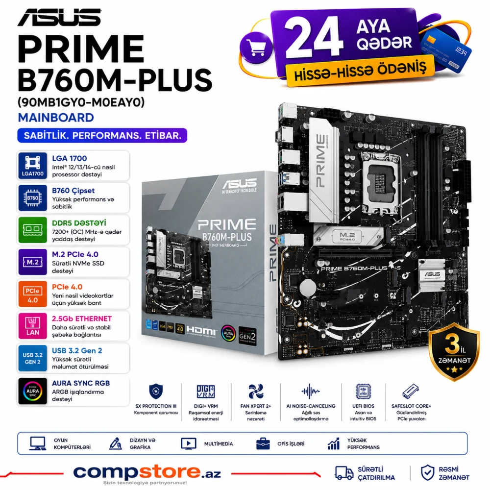 ASUS Prime B760M-PLUS (90MB1EF0-M1EAY0) Mainboard