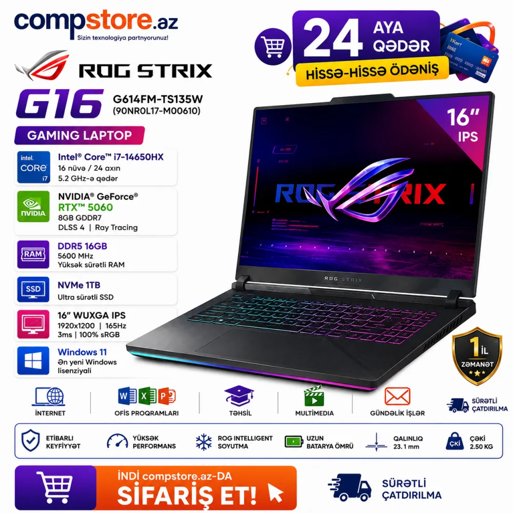 ASUS ROG Strix G16 G614FM-TS135W (90NR0L17-M00610) Gaming Laptop