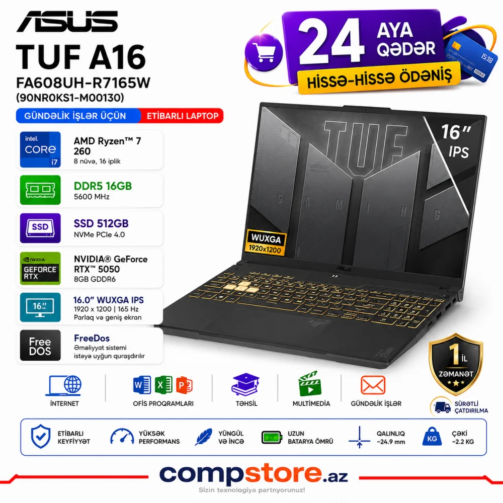 ASUS TUF A16 FA608UH-R716W (90NR0KS1-M00130) Gaming Laptop