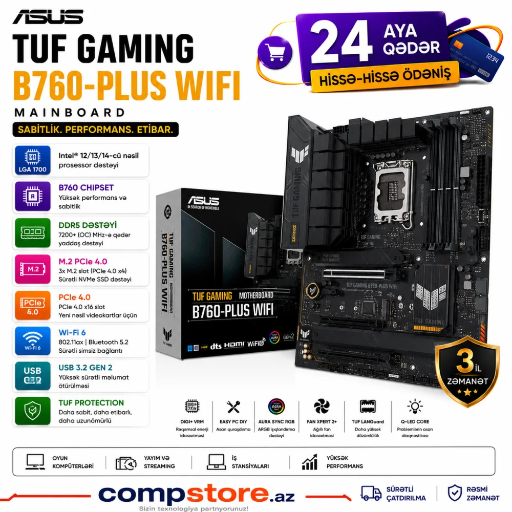 ASUS TUF Gaming B760-Plus WiFi (90MB1ER0-M1AAY0) Mainboard