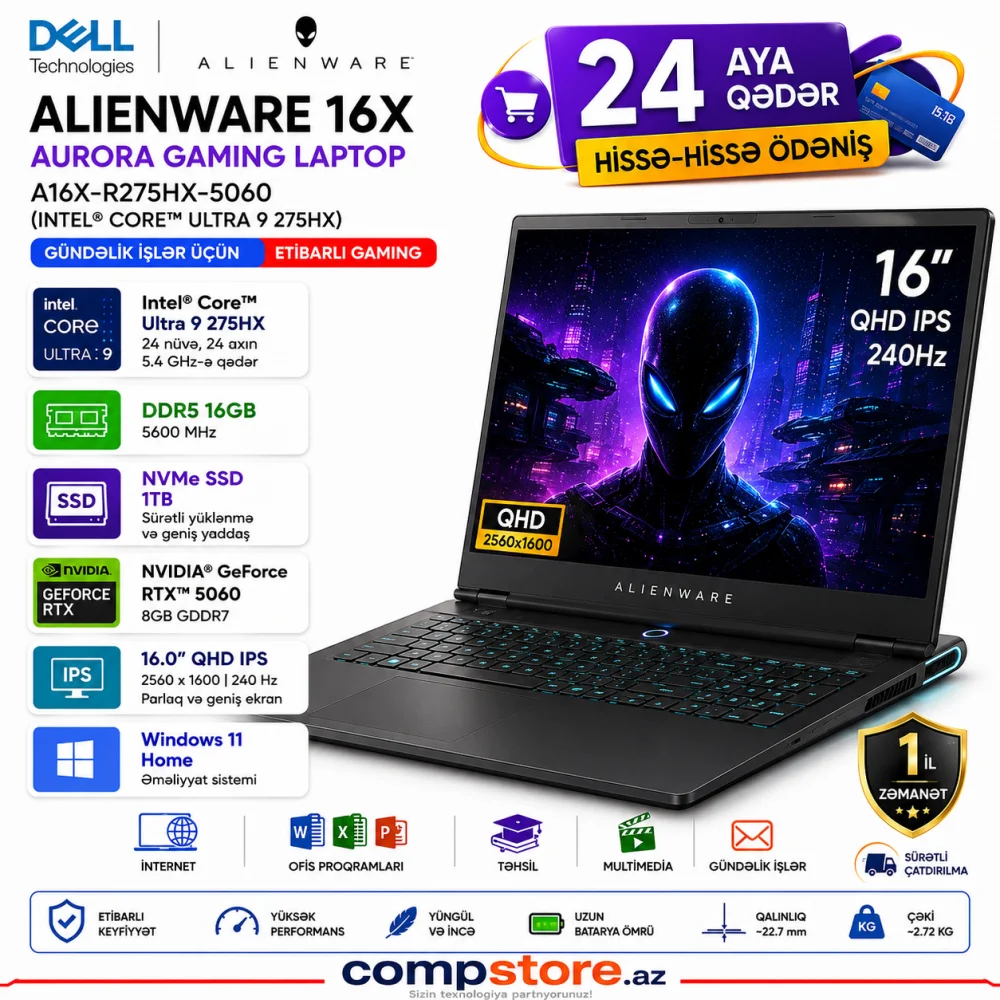 DELL Alienware 16X Aurora Gaming Laptop