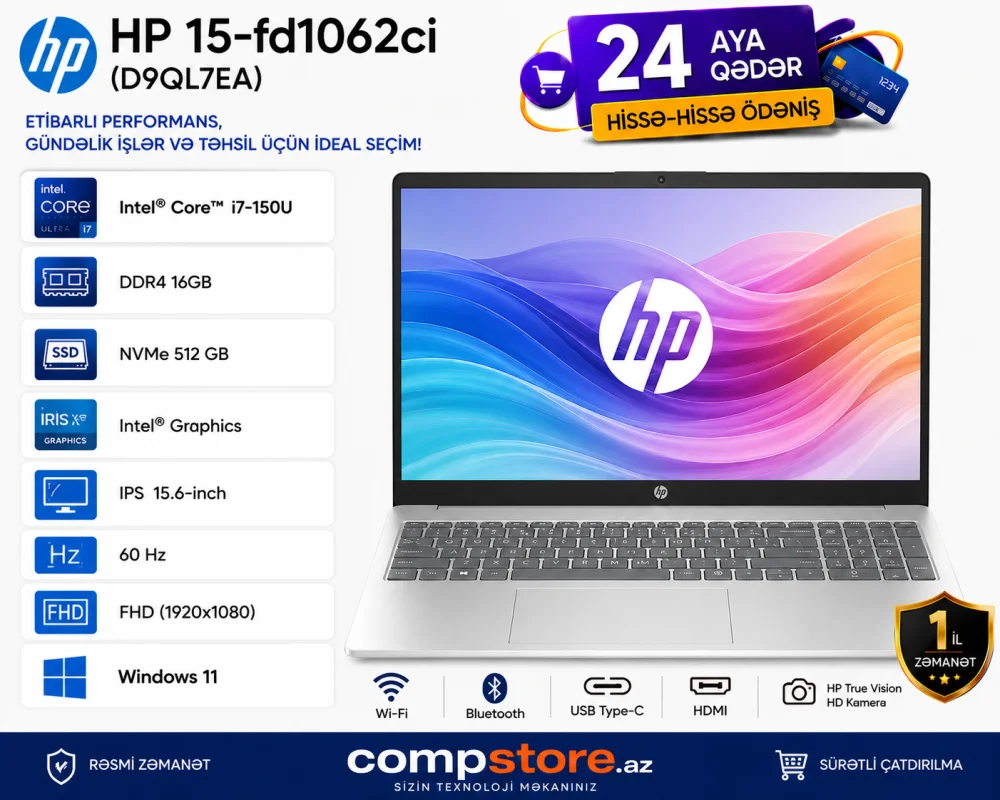 HP 15-fd1062ci (D9QL7EA) Laptop