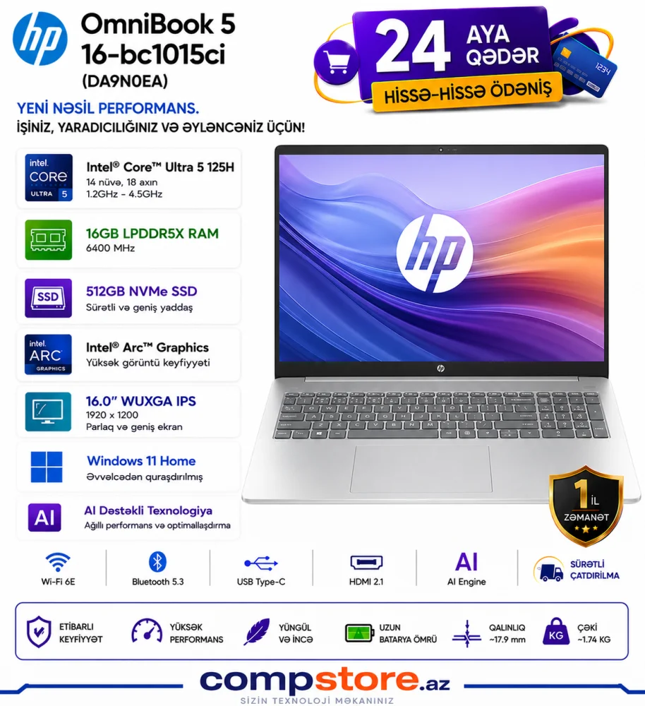 HP OmniBook 5 16-bc1015ci (DA9N0EA) Laptop