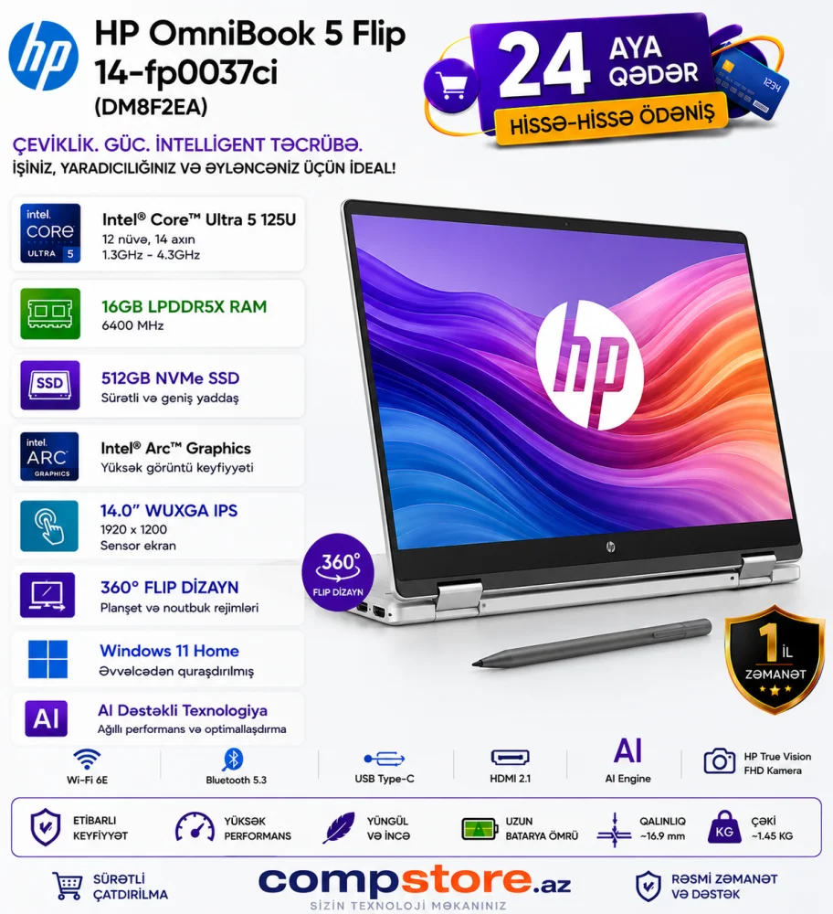 HP OmniBook 5 Flip 14-fp0037ci (DM8F2EA) Laptop