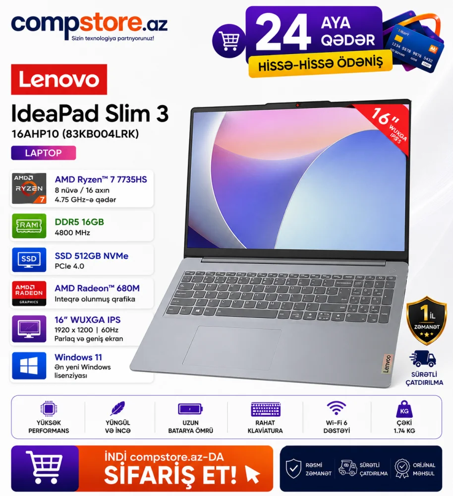 Lenovo IdeaPad Slim 3 16AHP10 (83KB004LRK) Laptop