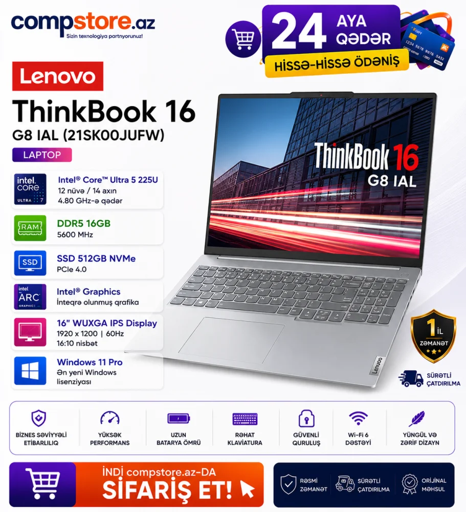 Lenovo ThinkBook 16 G8 IAL (21SK00JUFW) Laptop