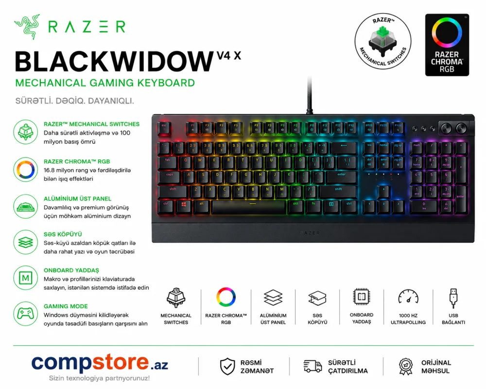 Razer BlackWidow V4 X Mechanical Gaming Keyboard