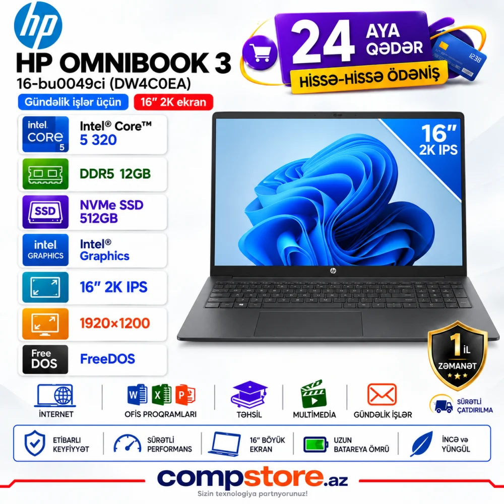 HP OmniBook 3 16-bu0049ci (DW4C0EA) Laptop