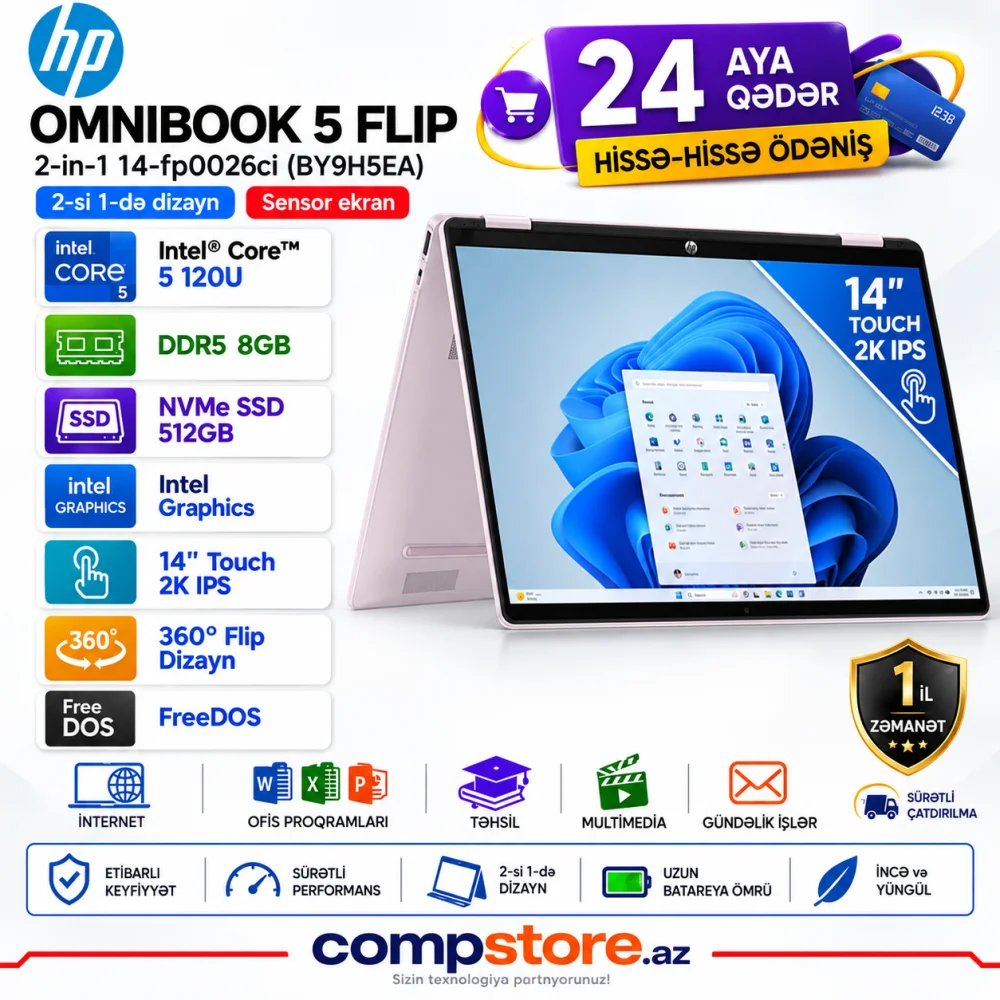 HP OmniBook 5 Flip 2-in-1 14-fp0026ci (BY9H5EA) Laptop