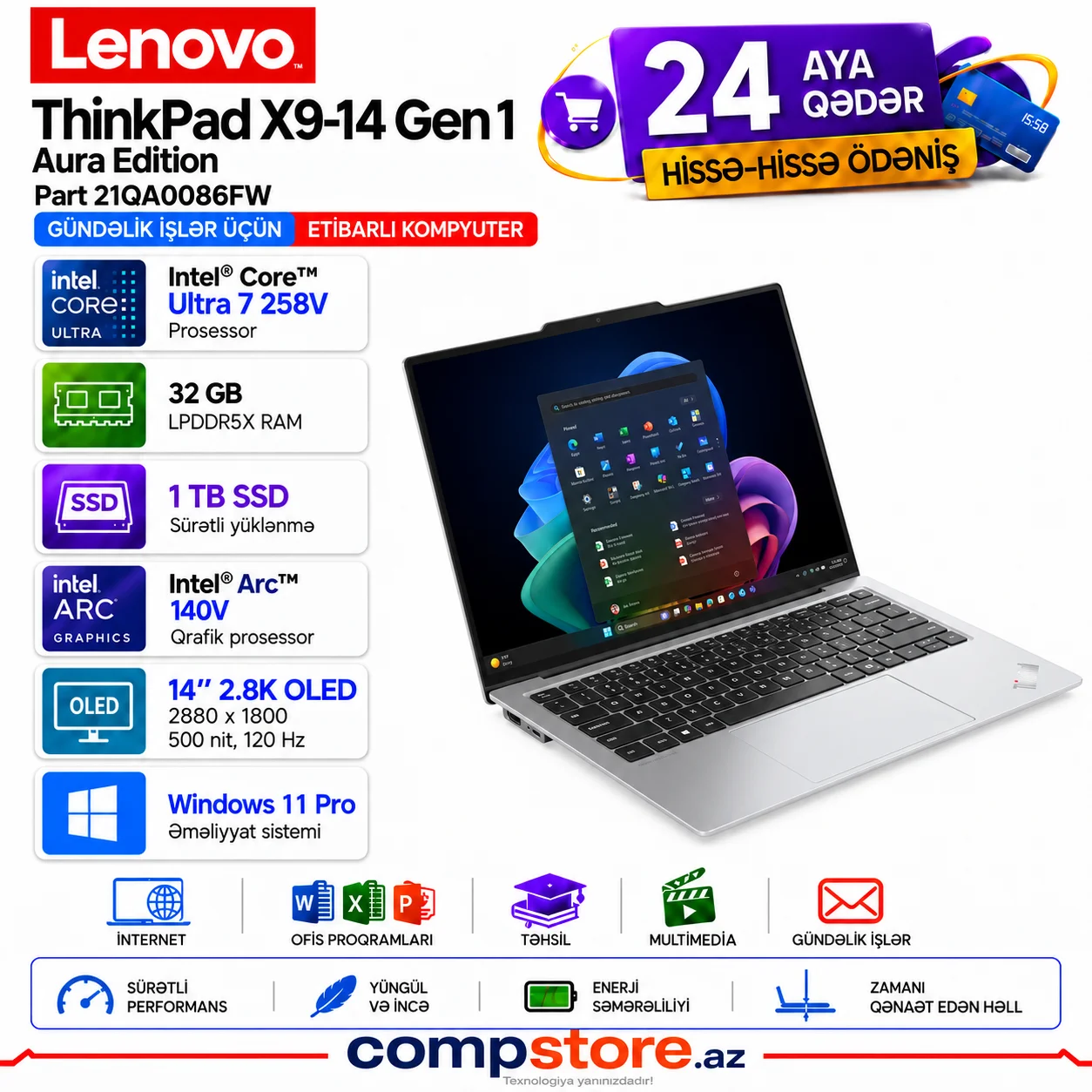 Lenovo ThinkPad X9-14 Gen 1 Aura Edition (21QA0086FW) Noutbuk