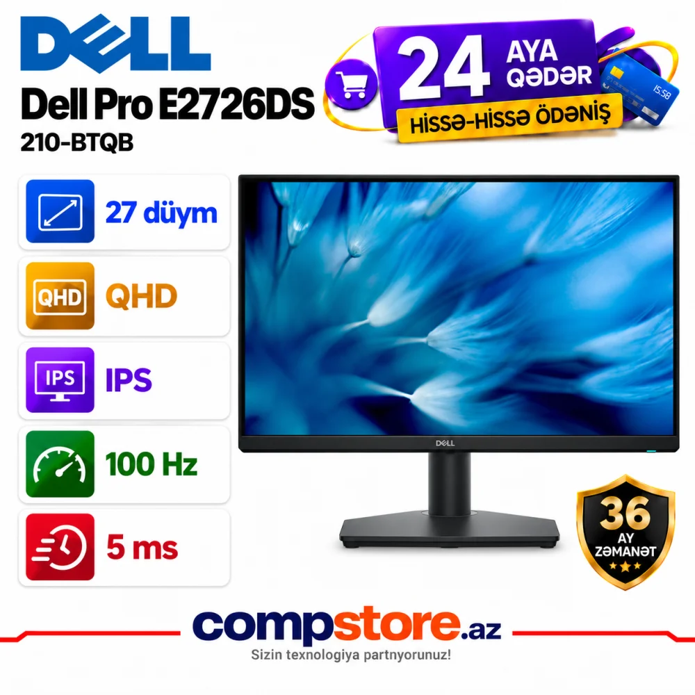 Dell Pro E2726DS 27-inch QHD IPS 100Hz Monitor (210-BTQB)