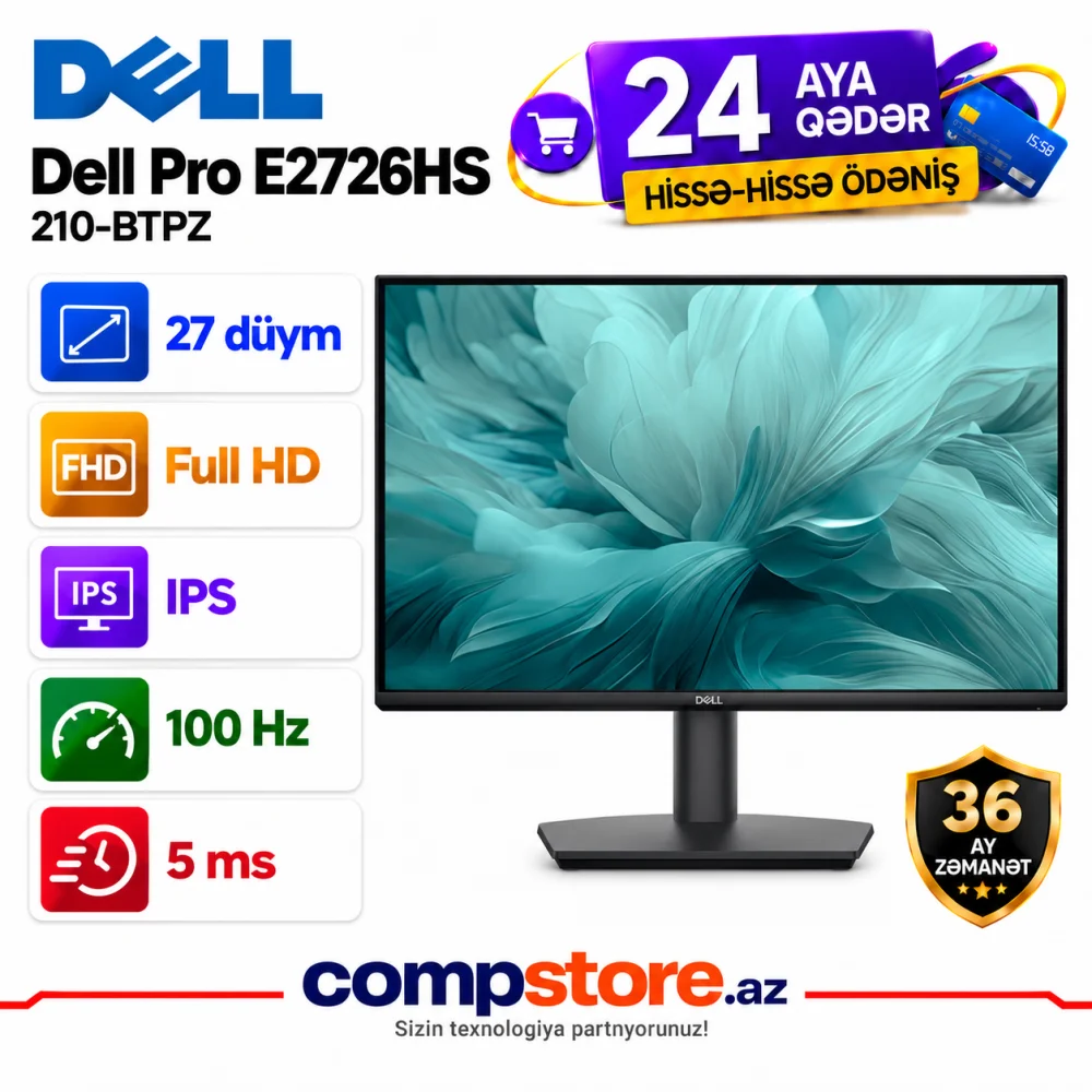 Dell Pro E2726HS 27-inch FHD IPS 100Hz Adjustable Stand Monitor (210-BTPZ)