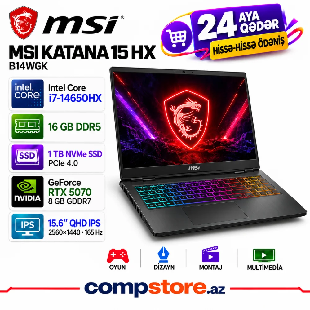 MSI Katana 15 HX B14WGK-293US Gaming Laptop