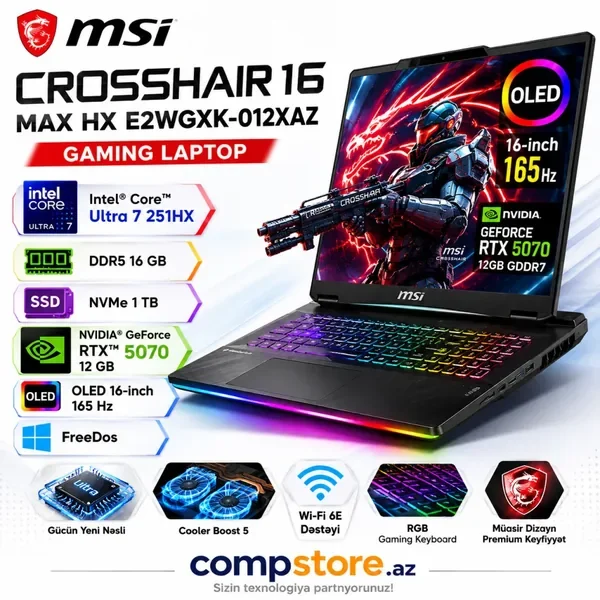 MSI Crosshair 16 Max HX E2WGXK-012XAZ (9S7-265232-012) Gaming Laptop