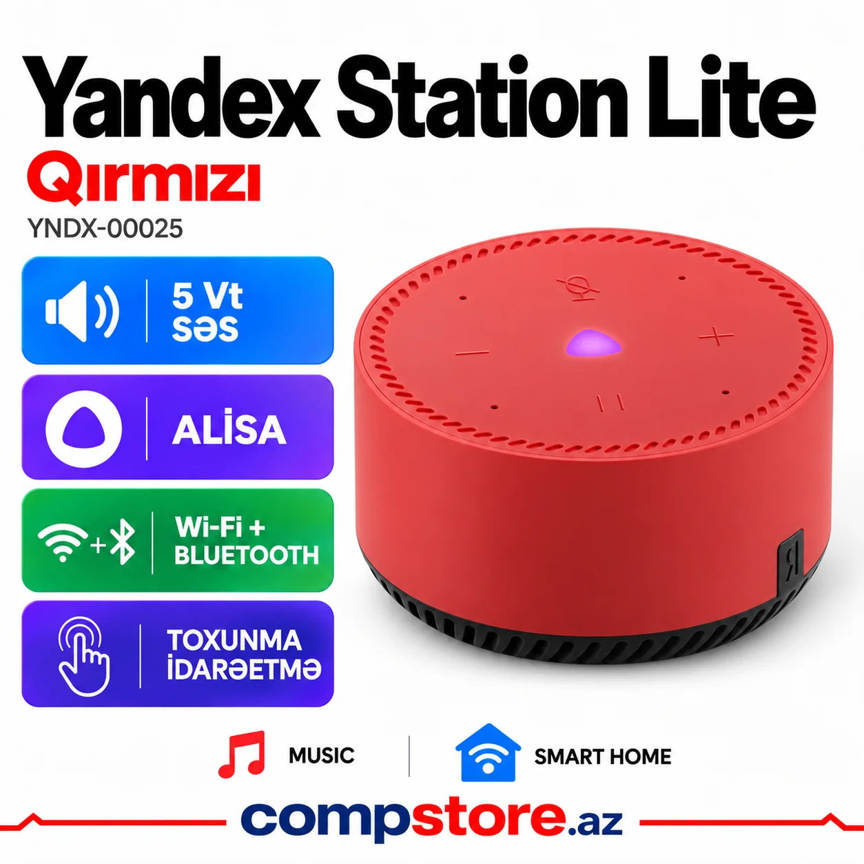 Yandex Station Lite Qirmizi (YNDX-00025) &ndash; Agilli Dinamik