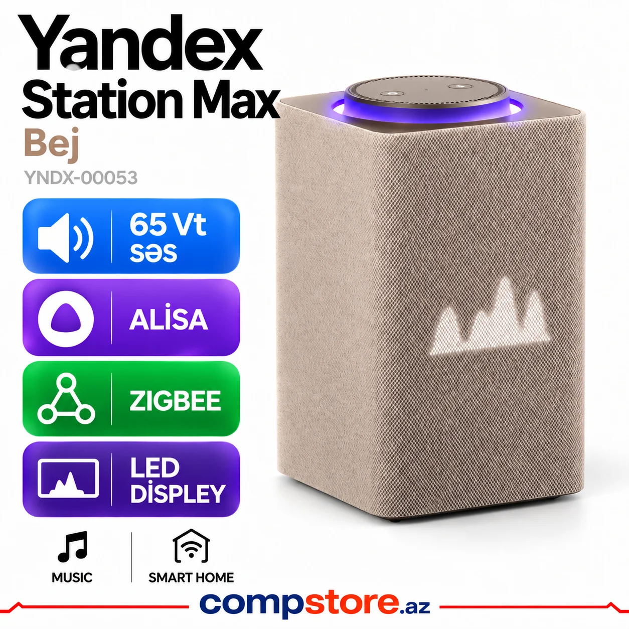 Yandex Station Max Bej (YNDX-00053) &ndash; Agilli Dinamik