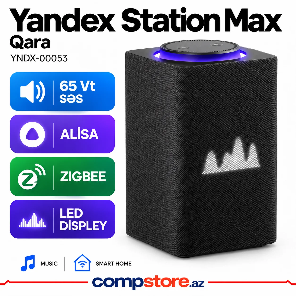 Yandex Station Max Qara (YNDX-00053) &ndash; Agilli Dinamik