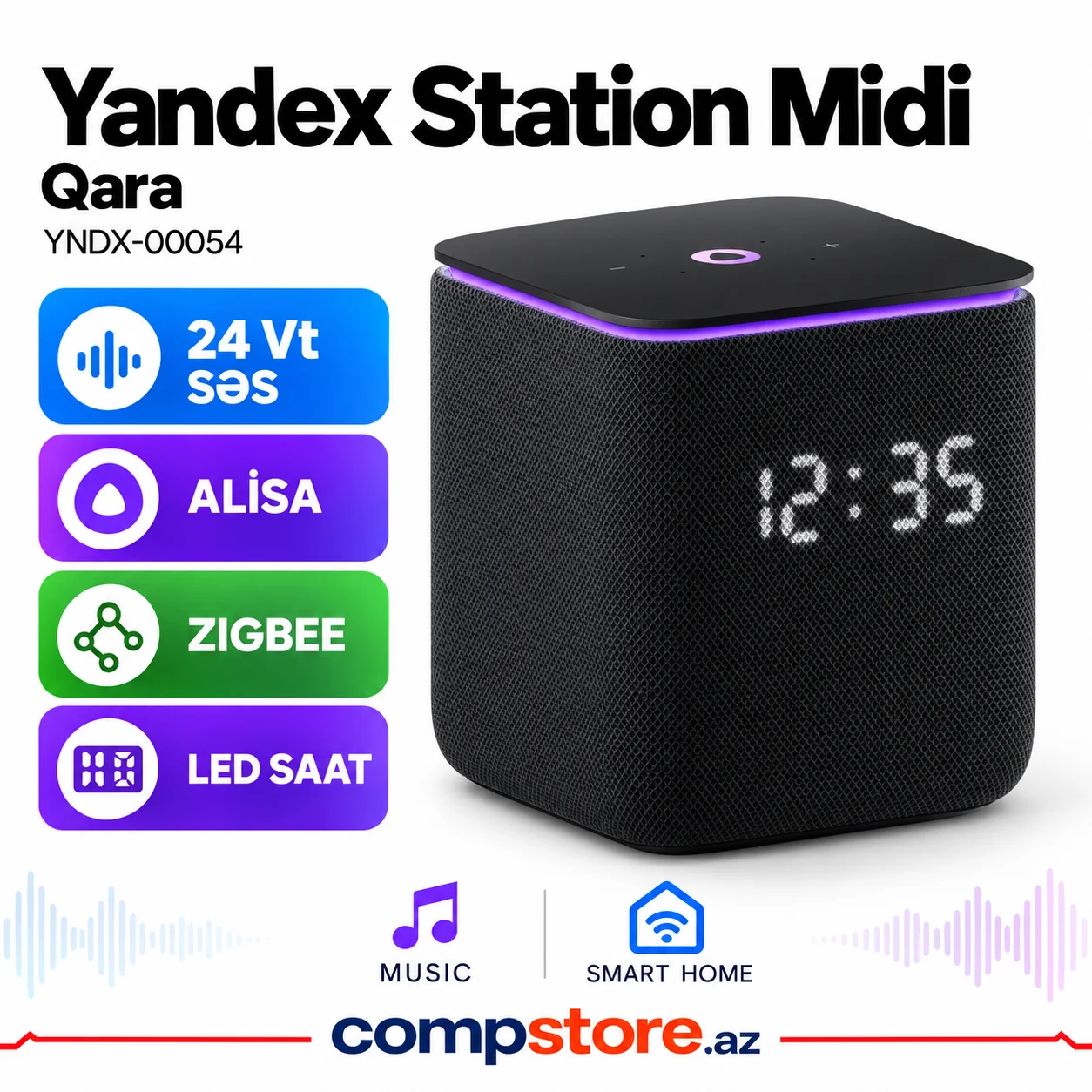 Yandex Station Midi Qara (YNDX-00054) &ndash; Agilli Dinamik