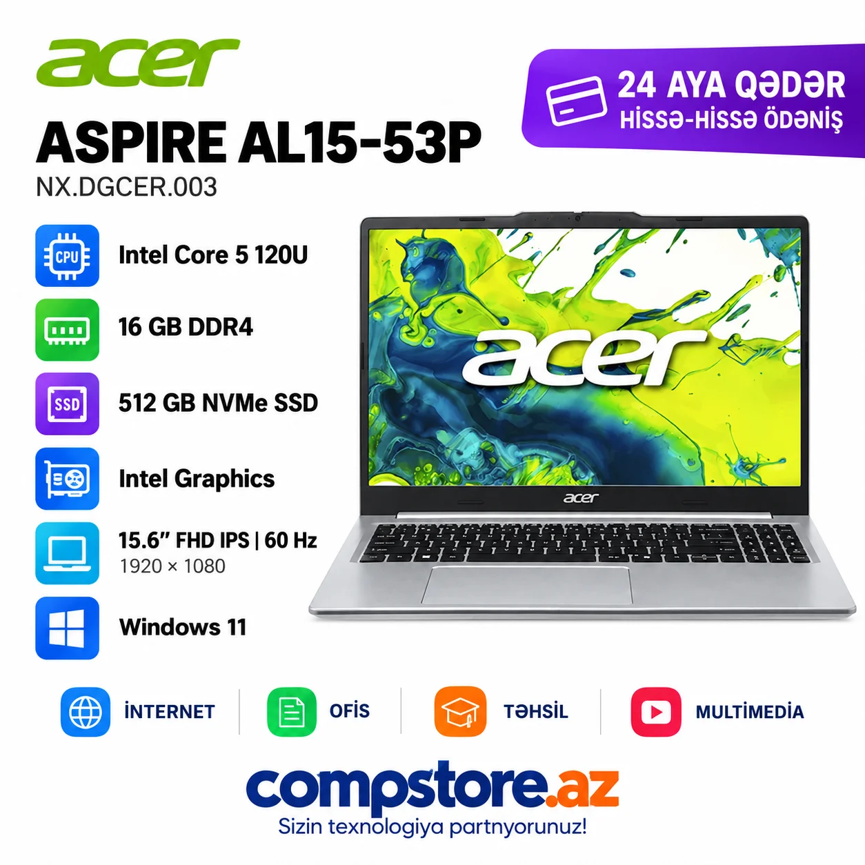 Acer Aspire AL15-53P (NX.DGCER.003) Laptop