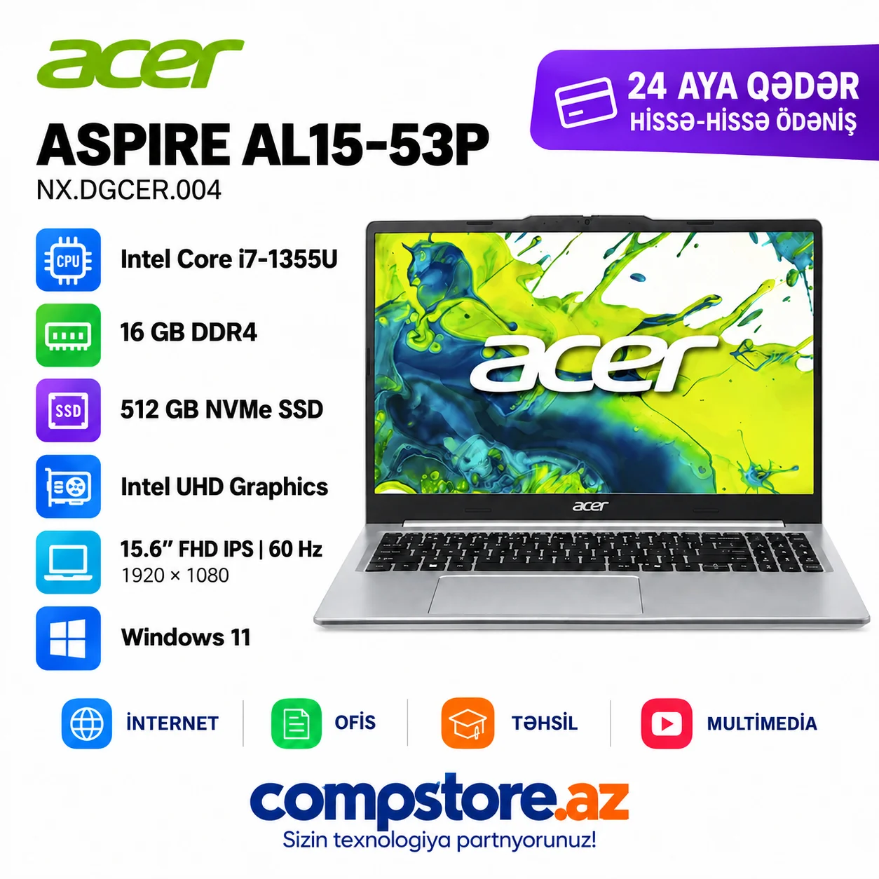 Acer Aspire AL15-53P (NX.DGCER.004) Laptop