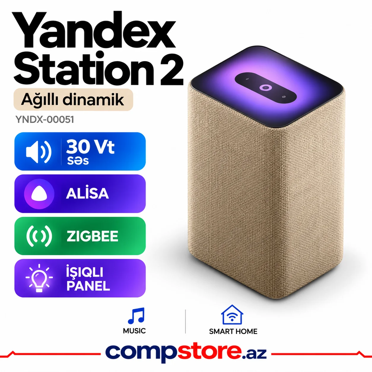 Yandex Station 2 Bej (YNDX-00051) &ndash; Agilli Dinamik