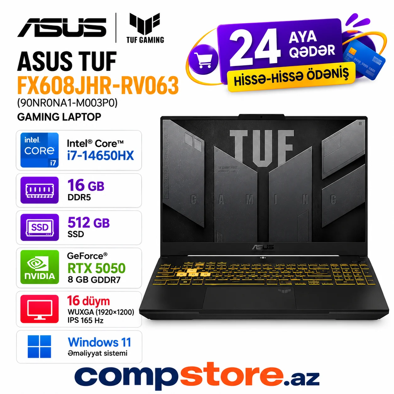ASUS TUF Gaming FX608JHR-RV063 (90NR0NA1-M003P0) Gaming Laptop